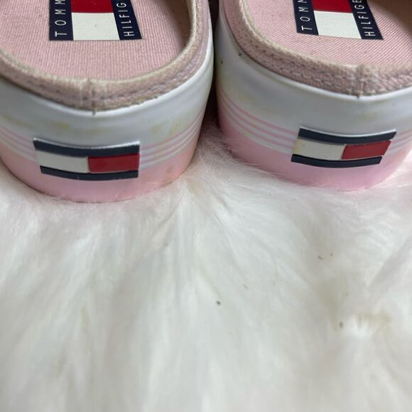 Tommy Hilfiger pink Canvas platform mule slip on sneakers size8M - Picture 9 of 9